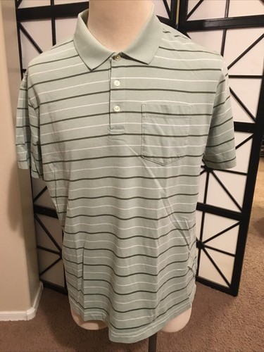 Merona Herren Poloshirt XL grün gestreift