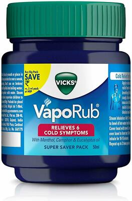 Vicks Vaporub Blocked Nose Cough Cold Nasal Congestion Headache 50g  Multi-pack