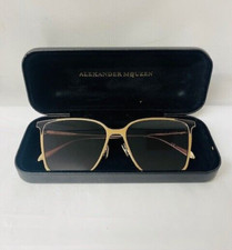 Alexander McQueen AM0205S Square Sunglasses in Gold w/ Violet Lens- NEW IN CASE