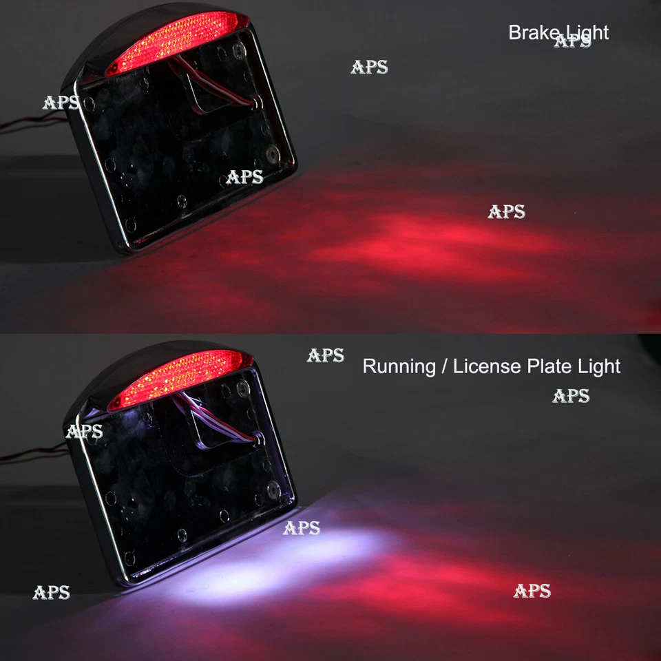 Soporte de montaje horizontal luz trasera LED para matrícula de motocicleta personalizado Foto 4 de 4