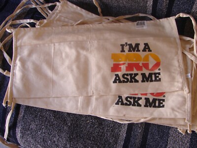 TWO Vintage ''I'm A Pro Ask Me'' 2 Pouch Nail Aprons - NOS!