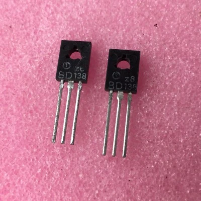 2x (pcs) BD138 Transistor , Audio , PNP , BJT , 60V, 1,5A , JEDEC SOT-32 - Bild 1 von 2