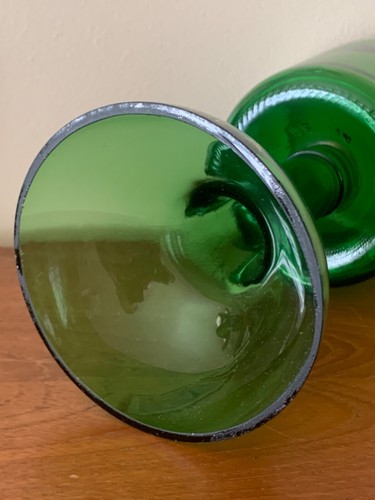 Courvoisier Cognac Advertising Promotional Glass Soda Lime Green 21cm Vintage - Foto 7 di 9
