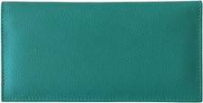 Teal Basic Genuine Leather Checkbook Cover For Men  Women