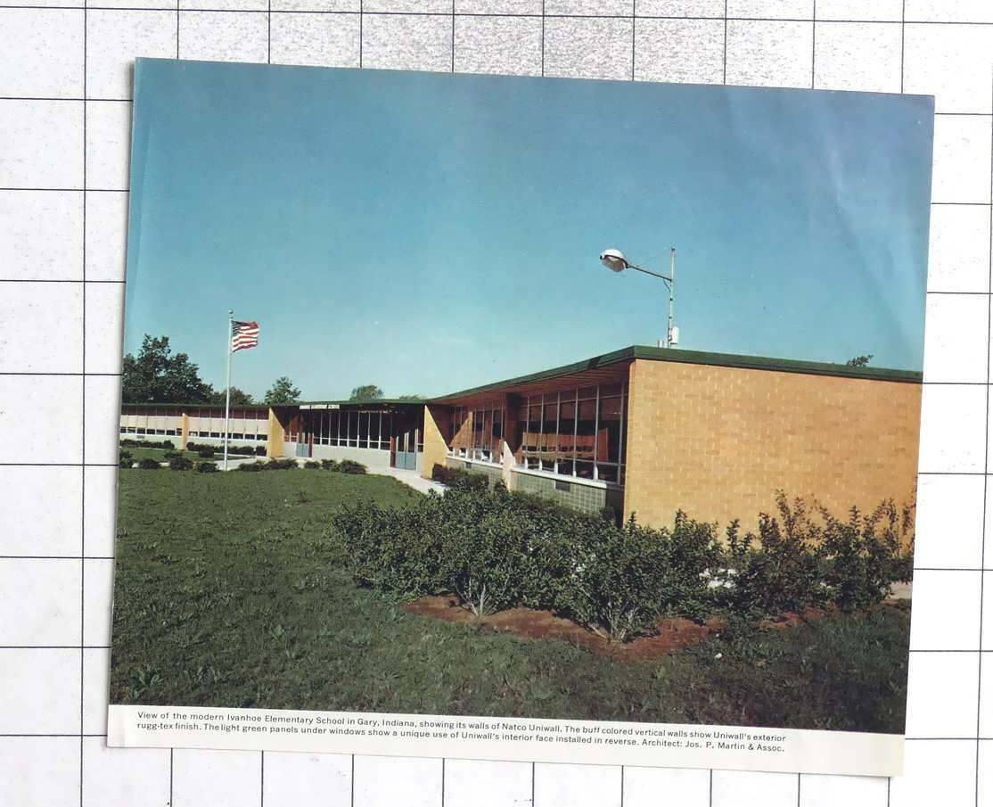 1961 Exterior View Of The Modern Ivanhoe Elementary School In Gary Indiana eBay