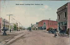 Turlock, California CA Stanisalus County Main Street Looking East 1910s PC 9150b