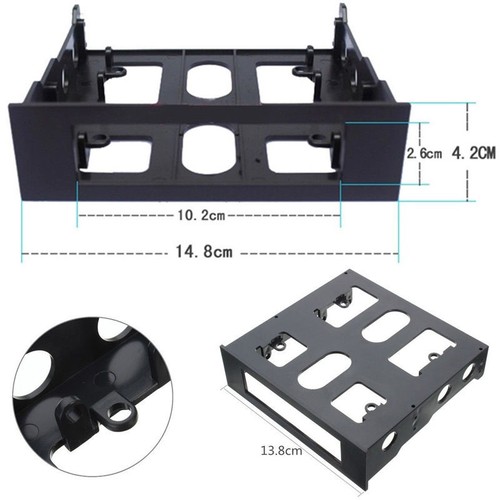 3.5" to 5.25" Drive Bay Computer PC Case Adapter Mounting Bracket USB Hub Floppy - Picture 5 of 9