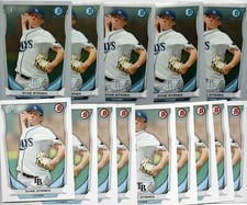 (14) 2014 Bowman Prospect & Bowman Chrome Ryne Stanek TAMPA BAY RAYS RC Lot 10