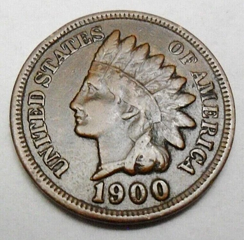 1900 P Indian Head Cent Penny  *F - FINE*  **FREE SHIPPING**