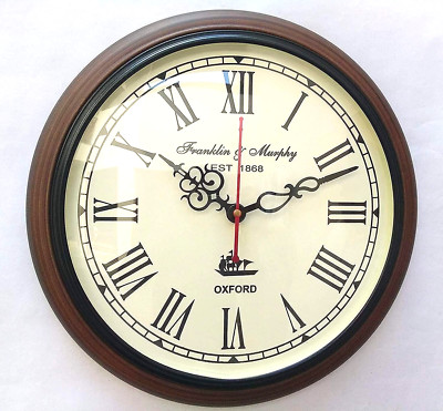 12'' Holz Franklin & Murphy Oxford römische Wanduhr Wohnkultur Weihnachtsgesch...