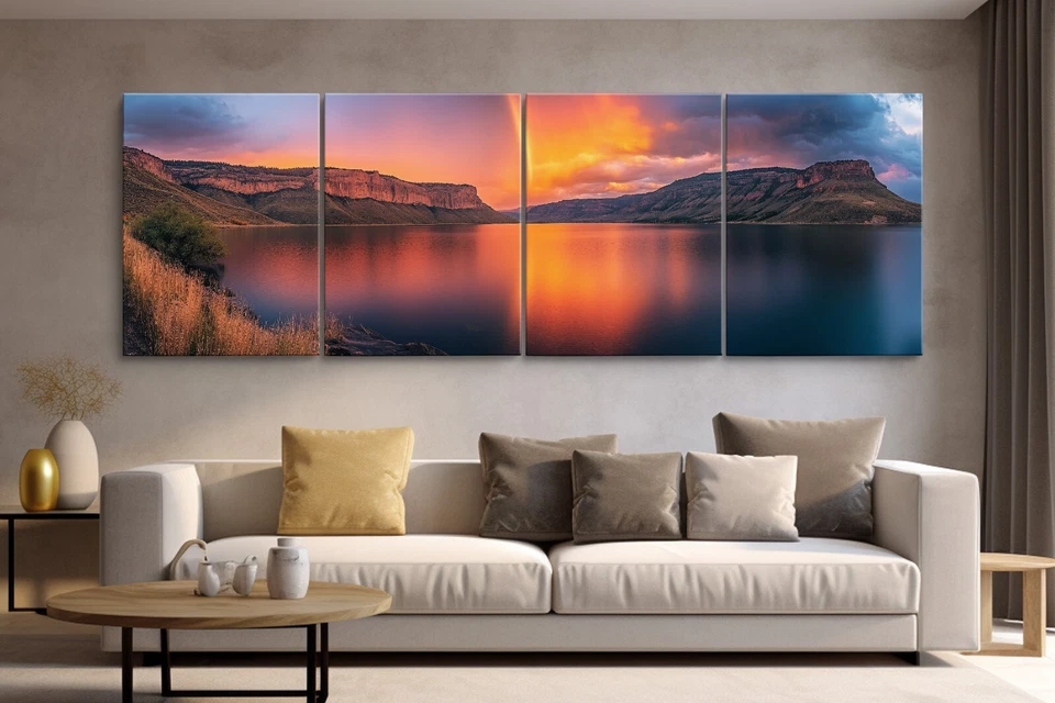 Impresión en lienzo Sunset Between the Cliffs para decoración del hogar, póster artístico de decoración de paredes Foto 4 de 4