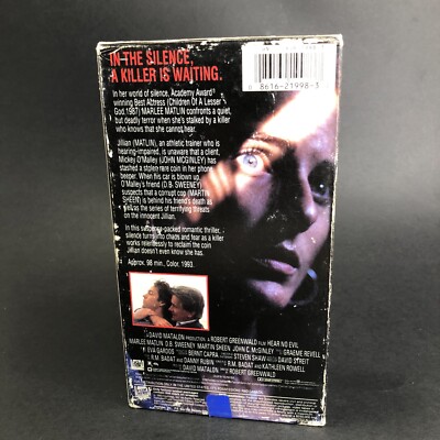 Hear No Evil (VHS, 1993) Thriller/Horror Marlee Matlin, DB Sweeney