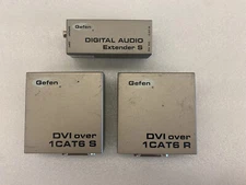 Lot (3) Gefen DVI Over 1Cat6 Sender & Receiver w/ Digital Audio Extender Sender