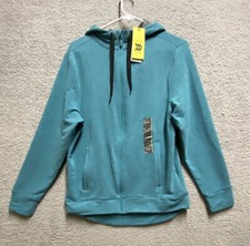 All In Motion Sweatshirt Womens Small Blue Tea Full Zip Adjustable Hoodie
