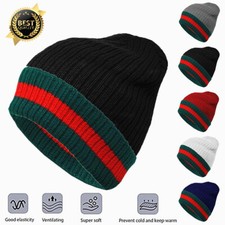 Unisex Winter Beanie Thermal Fur Lined Warm Knit Skull Cuff Slouchy Ski Cap Hat