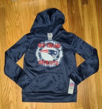 New England Patriots NFL Team Apparel Hoodie Sweatshirt Girls Large 10/12 NWT