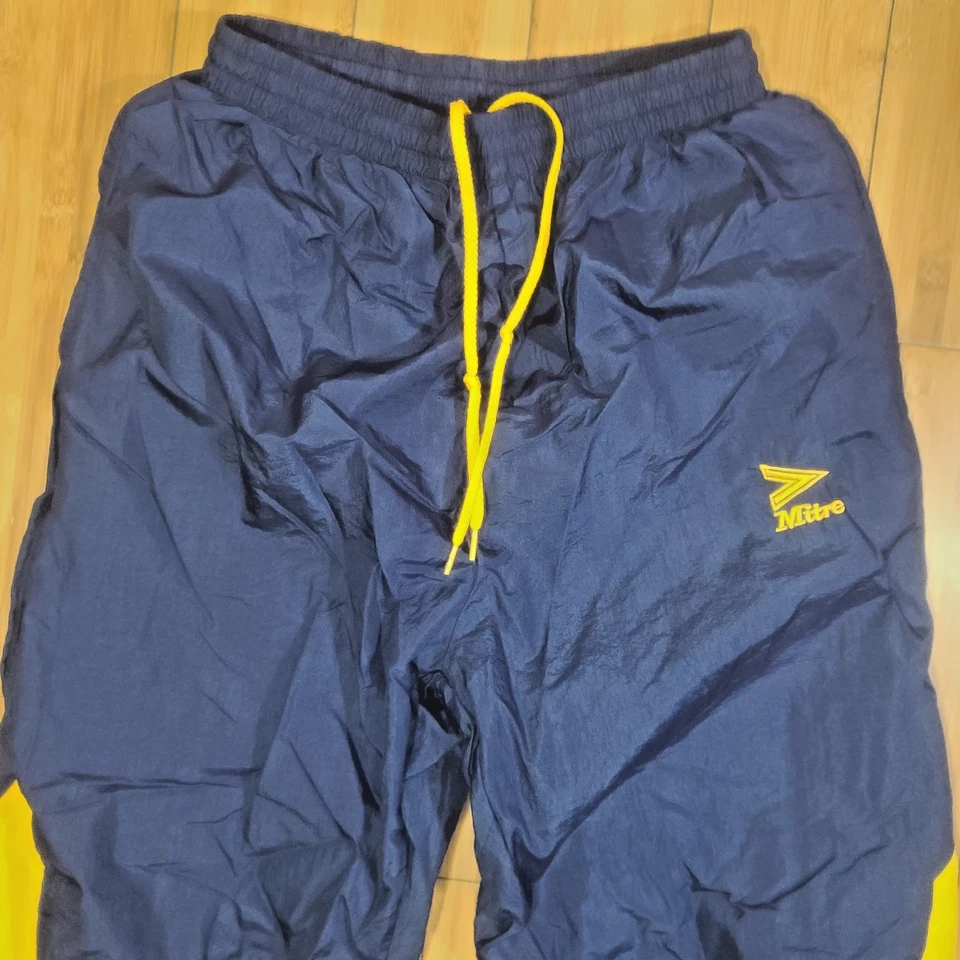 Mitre Мужская винтажная трек тренировки Sports Athletic с подкладкой нейлона бегунов брюки Sz S - Изображение 3 из 4