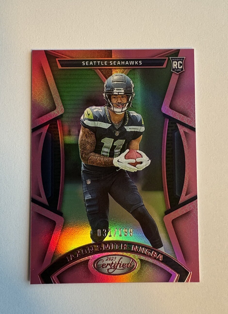 Jaxon Smith-Njigba Pink /199 Rookie 2023 Panini Certified Seahawks
