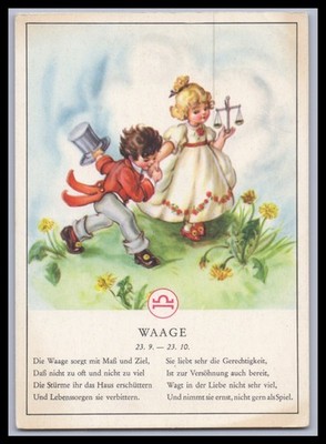 Ansichtskarte Sternzeichen / Waage