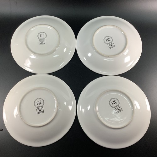 4 Susan Winget Dessert Plates Patriotic Santa Father Christmas Folk Art Flag CIC - Picture 6 of 10