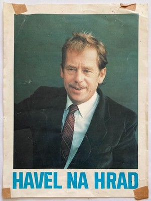 Original Vintage Poster VELVET REVOLUTION - VACLAV HAVEL - PRESIDENT - 1989