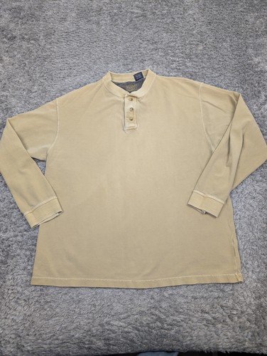 Faded Glory Henley Shirt Mens Size XL Brown Long Sleeve Cotton Tan - Picture 5 of 16