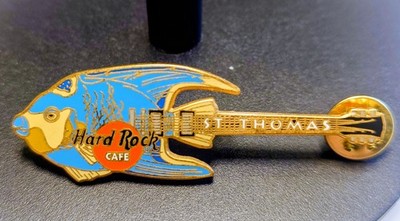 Hard Rock Cafe St. Thomas Fish Guitar Pin 1999