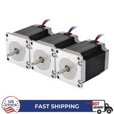 STEPPERONLINE 3pcs Nema 23 Stepper Motor 269oz.in 76mm 2.8A 6.35mm Shaft CNC