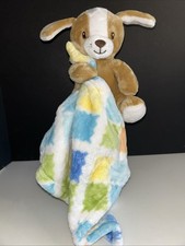 Little Miracles Plush Puppy Lovey Fleece Baby Security Blanket Stitched Eyes
