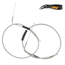 43" Braided Throttle Idle Cable Kit Stainless Steel Extended Length 43"/1.1M