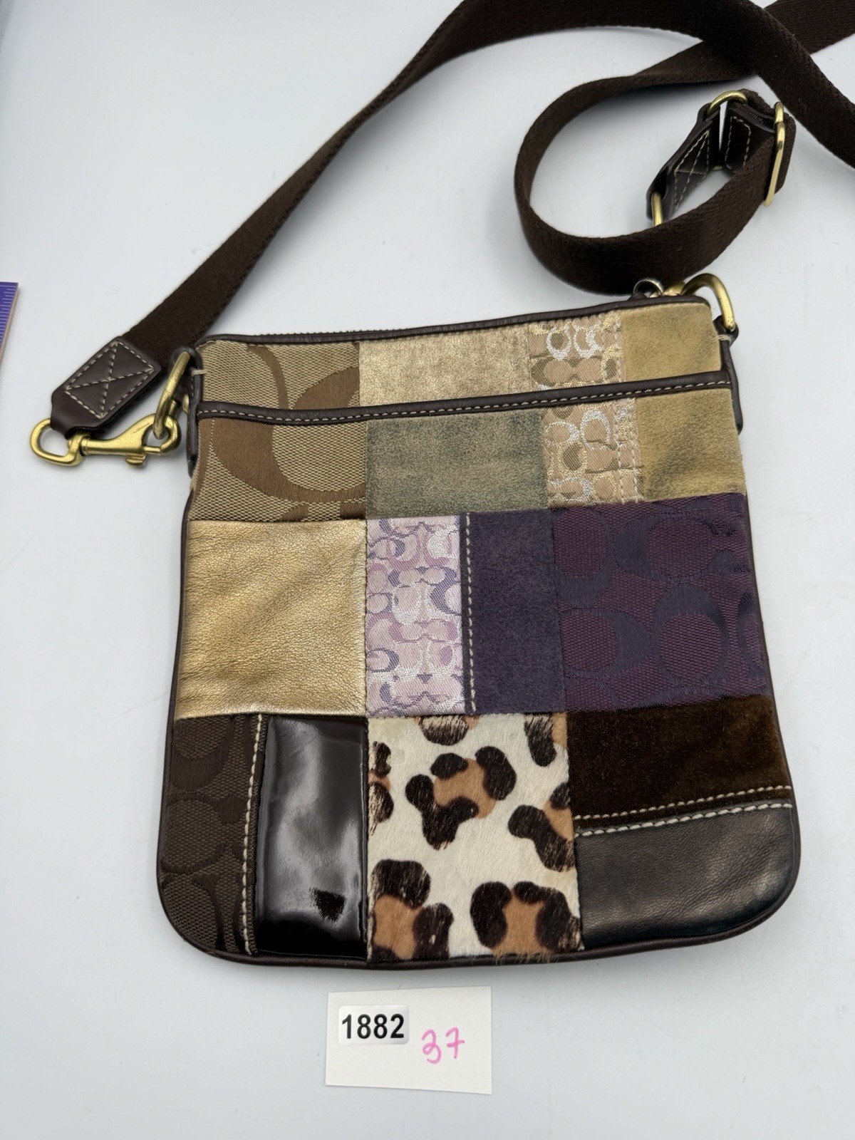 Coach Patchwork Crossbody Bag Brown Multi Leather… - image 15