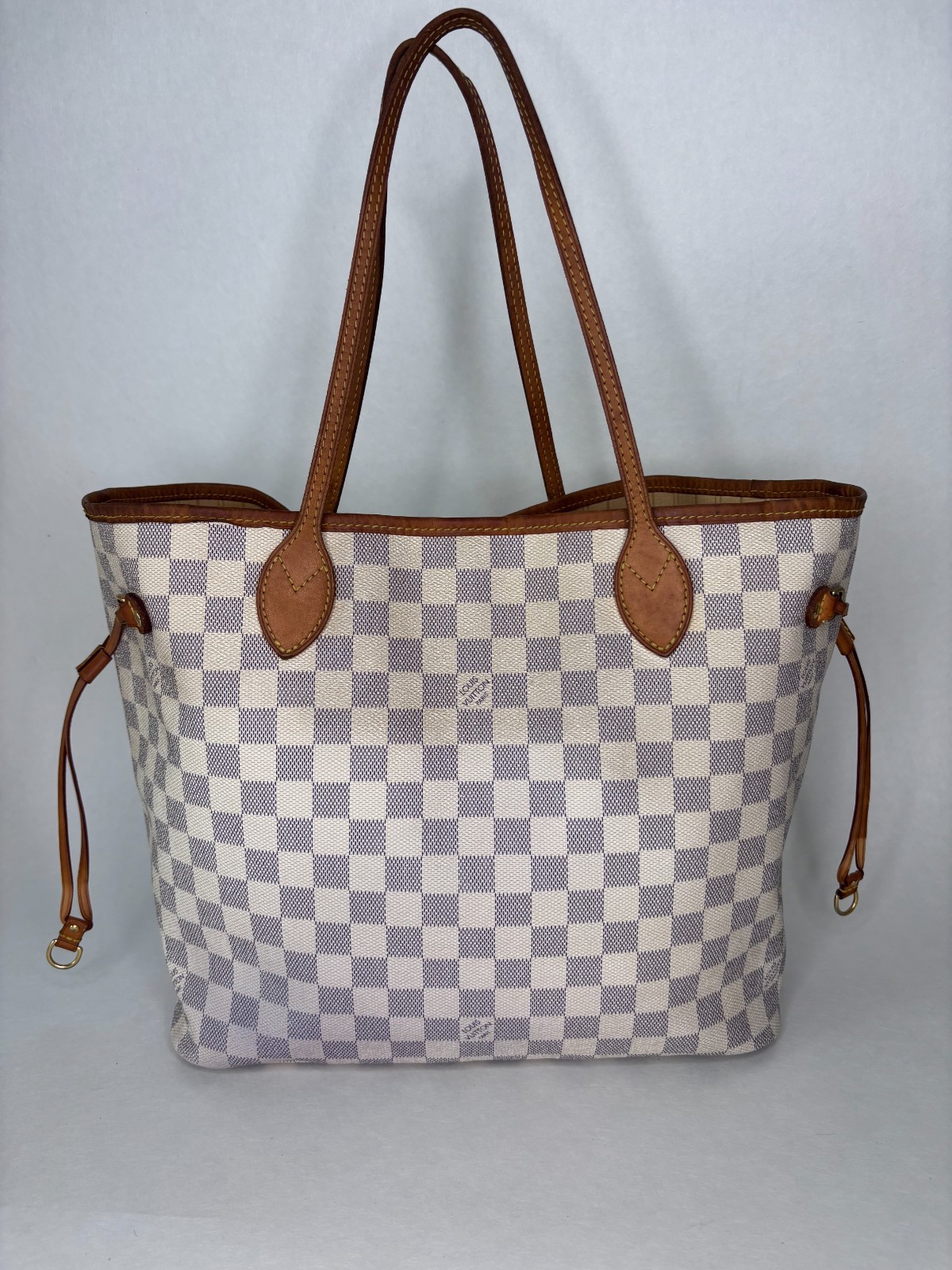Louis Vuitton Neverfull MM Damier Azur Tote Bag Authentic LV Shoulder Bag