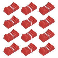 12Pcs Mixer Slider Fader Knobs Potentiometer Caps Fit Hole 8x1.2mm Red White