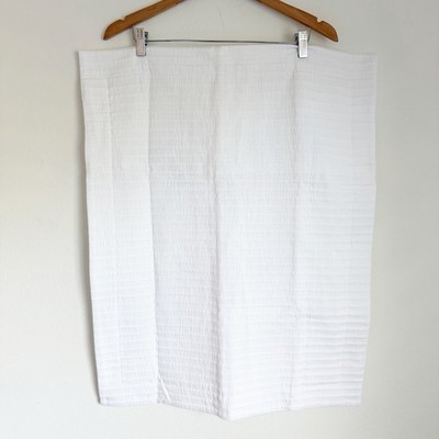 Pottery Barn White Ribbed Standard Sham Organic Cotton Chic Boho Minimalistic