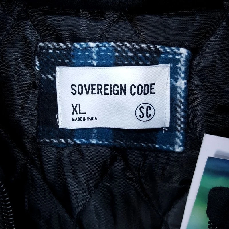 SOVEREIGN CODE Plaid Flannel Shirt Jacket Mens XL Quilted Lining Hooded - Image 3 of 4