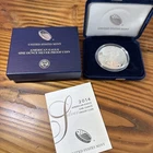 2014-W Proof American Silver Eagle Dollar $1 Box & COA US Mint Bullion OGP