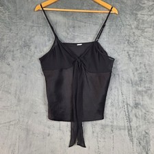 Womens Top XL Black Fairy Grunge Whimsigoth Babydoll Y2K Coquette Dainty Cami