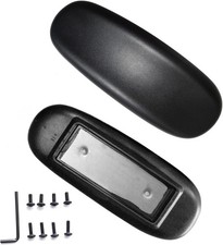 Black Neoprene Armrest Pads for Office Chairs - Easy Install 4" Mounting