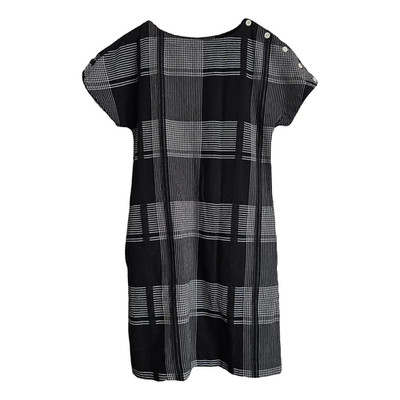 TOAST Japanese woven check button dress Kleid schwarz S