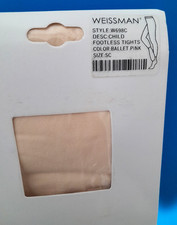 Weissman Footless Dance Tights Ballet Pink Style W698C Size SC Small Child New