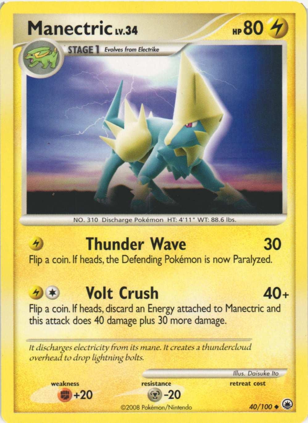 Manectric 40/100 Uncommon Majestic Dawn Pokemon Near Mint