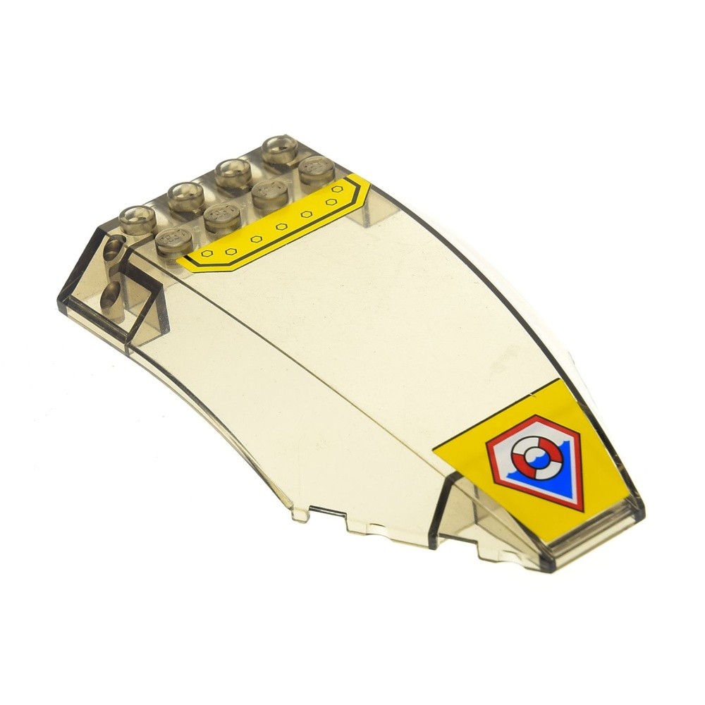 1x Lego Cockpit 10x6x2 Transparent Brown Curved Sticker Coast Guard 45705pb014