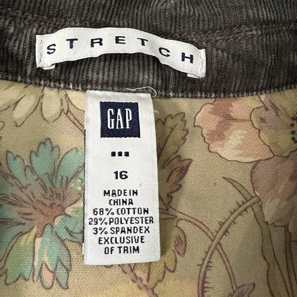 Blazer vintage GAP para mujer 16 marrón elástico pana Cabincore Academia Y2K Foto 3 de 4