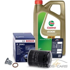 BOSCH ÖLFILTER+5 L CASTROL EDGE 5W-40 FÜR FIAT GRANDE PUNTO 199 1.4 06-09