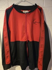 Karl Kani Full Zip Track Jacket Red Black 3XL