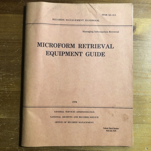 Microfilm Retrieval Equipment Guide Used 1970