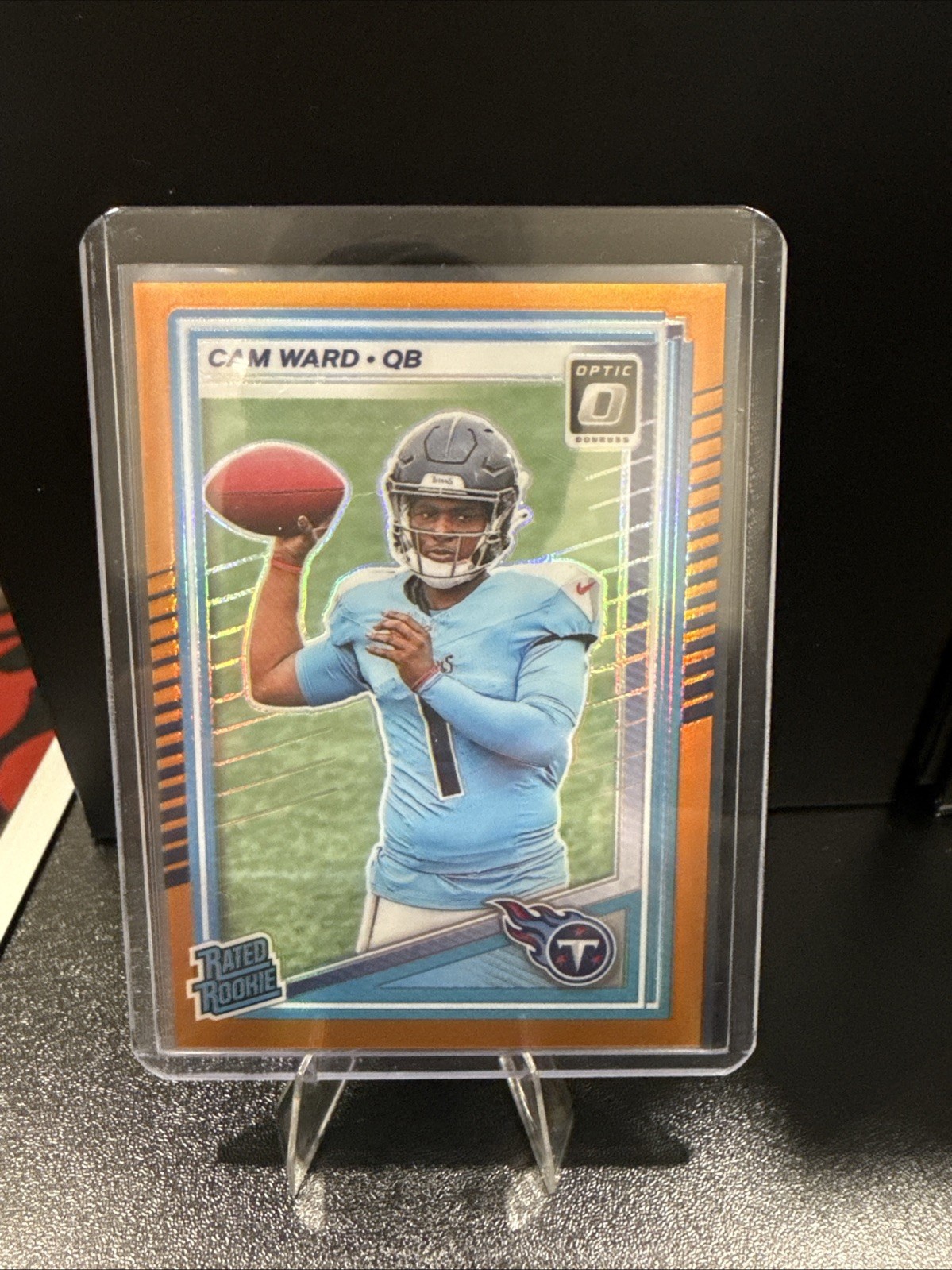 2025 Panini Donruss Optic Orange Prizm Rookie Cam Ward #293 14/299 Titans