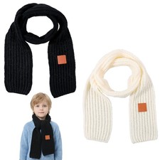 Warm Kids Winter Knit Scarves Soft Knitted Neck Warmer Wrap Boys Girls