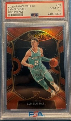 2020-21 Panini Select Concourse LaMelo Ball #63 Red Prizm /199 (RC) PSA 10 🔥🔥