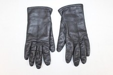 Vintage Fownes Black Leather Wrist Length Driving Gloves Women's Size 7 1/2